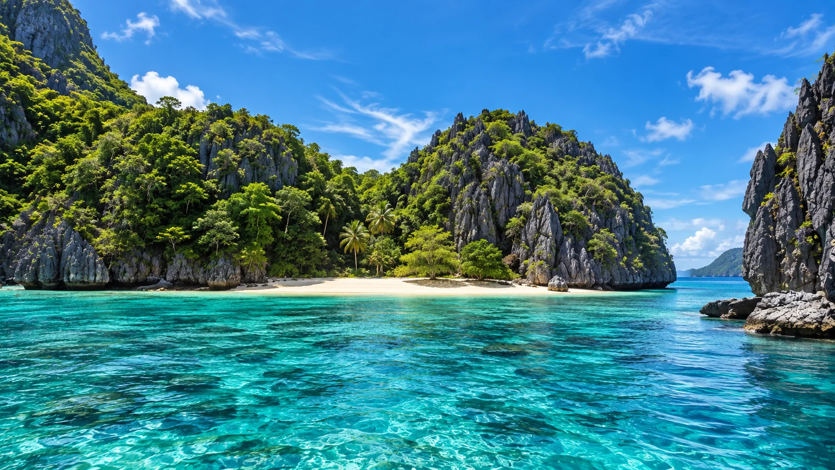 Rajska plaża i turkusowa woda w El Nido