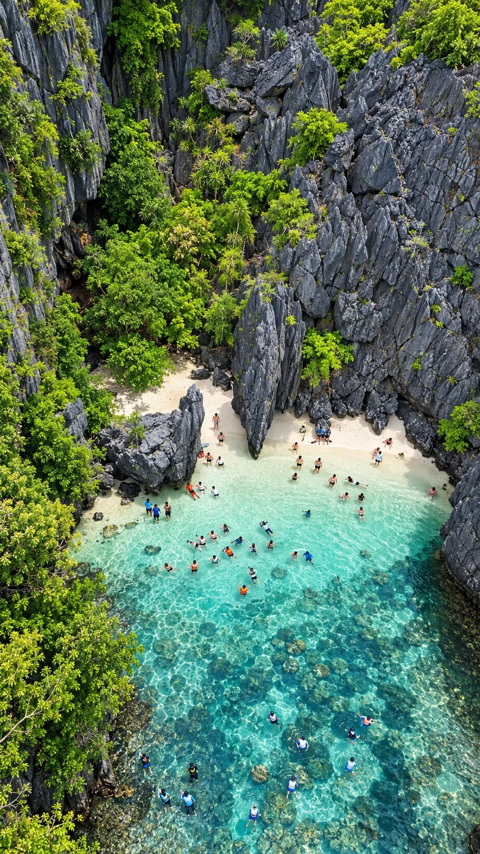 Ukryta laguna w El Nido z lotu ptaka